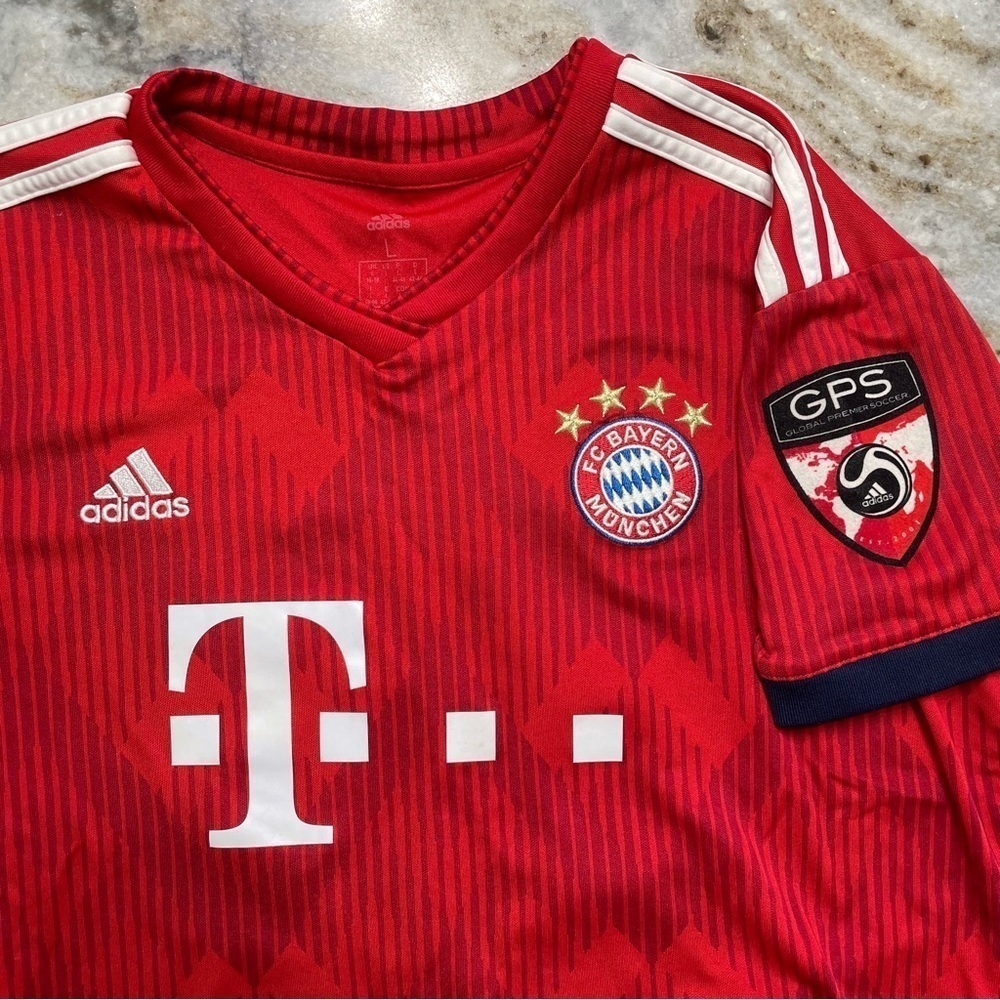 Adidas UEC FC Bayern Munich Home GPS Adult Soccer Jersey (Red) Large - Picture 10 of 11